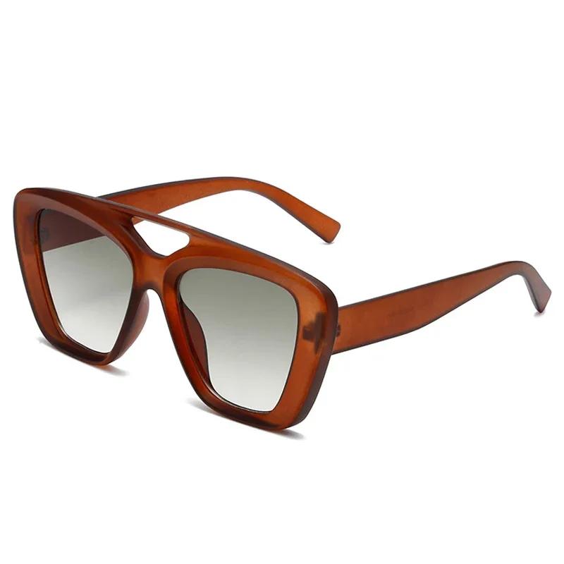 Double Beam Sunglasses for Men Women Simple Fashion Large Frame Shades Sun Glasses Outdoor Driving UV400 Eyewear for Ladies