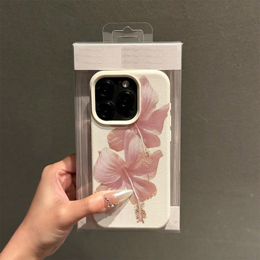 Rosa Hibiskus Elegante Hohe Ästhetik Handyhülle Für iPhone 17 16 Pro Max 15 14 13 12 11 XS X XR 16e 16Plus 17Air Anti-Drop Hülle