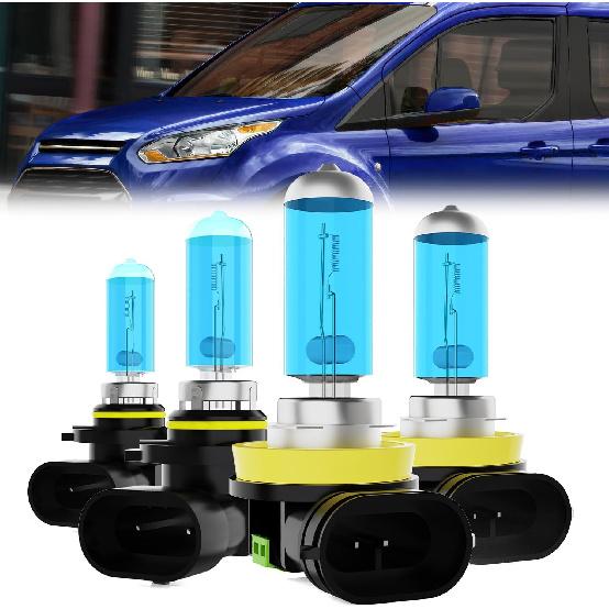 

Headlight Bulbs Fit For Ford Taurus 2010-2012, 9005+9005 High Low Beam Halogen Bulb, 6000K White Light, Plug and Play, Pack of 4 Fit For Ford Transit-150