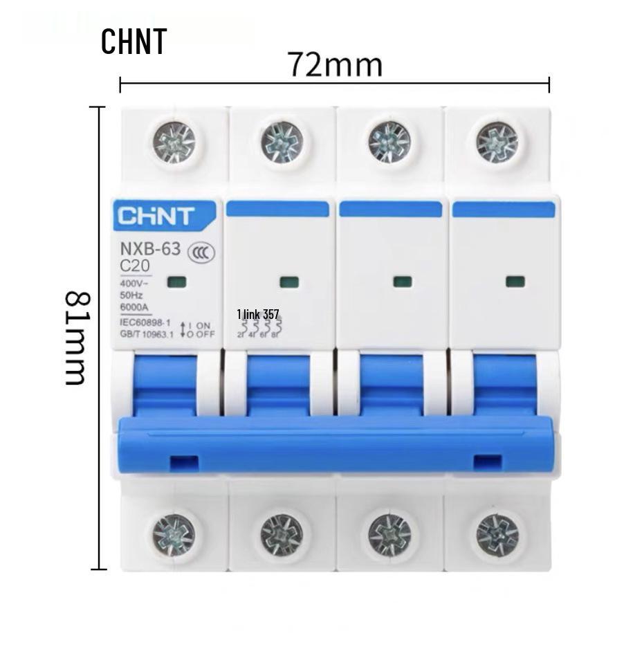 Zhengtai NXB-631P Miniature Circuit Breaker: 2P Household, 3P 63A, 4P 32A Electric Switch