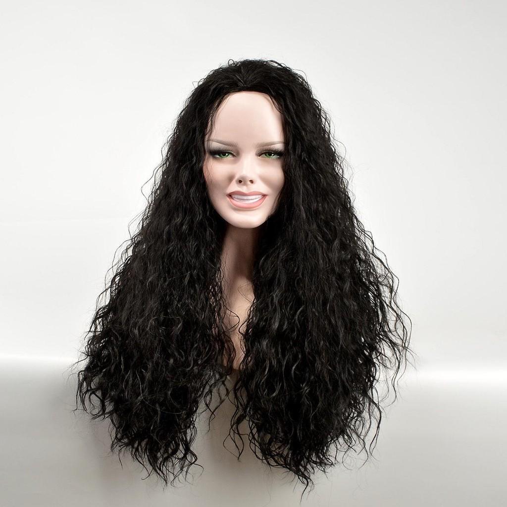 Luxurious Moana Long Messy Afro Kinky Curly Black Wig For Party Cosplay Costume