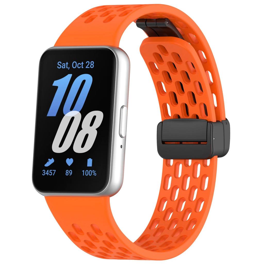 Magnetic Buckle Mesh Silicone Strap For Samsung Fit 3 Sport Breathable Watch Band For Samsung Galaxy Fit 3 Replacement Bracelet