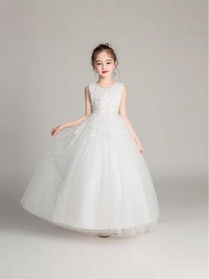 Vestito gonfio da principessa per bambina: Abito da Damigella d'Onore Estivo per Matrimoni, Compleanni e Spettacoli