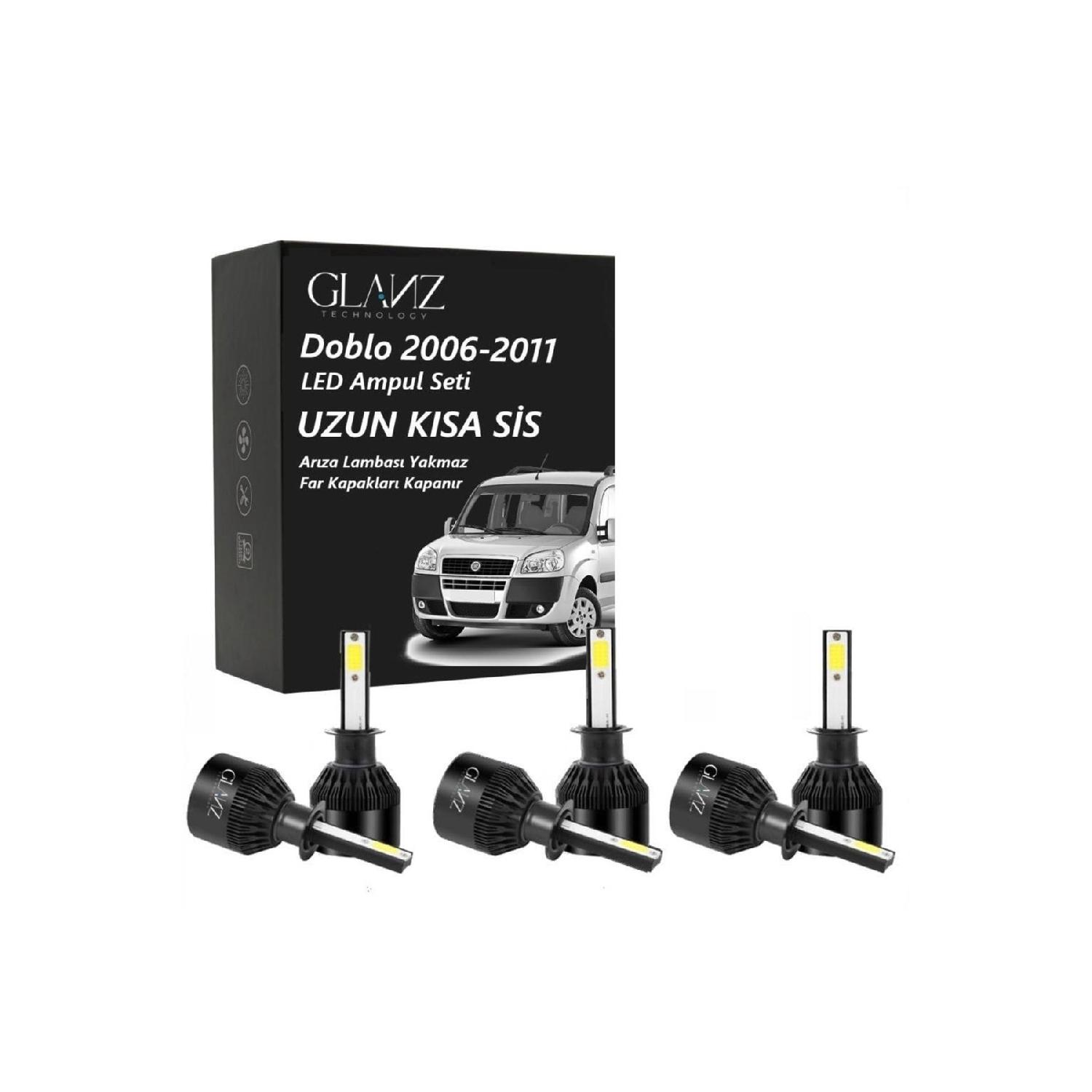 

Doblo 2006 2011 Совместимые белые светодиодные ксеноновые лампы для фар с эффектом молнии Длинные короткие противотуманные фары