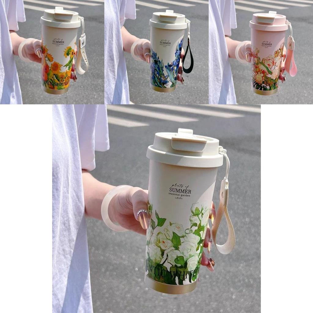 Insulated Travel Mug With Straw For Office And Outdoors 500ml Stainless Steel Durable Gift For Men Women