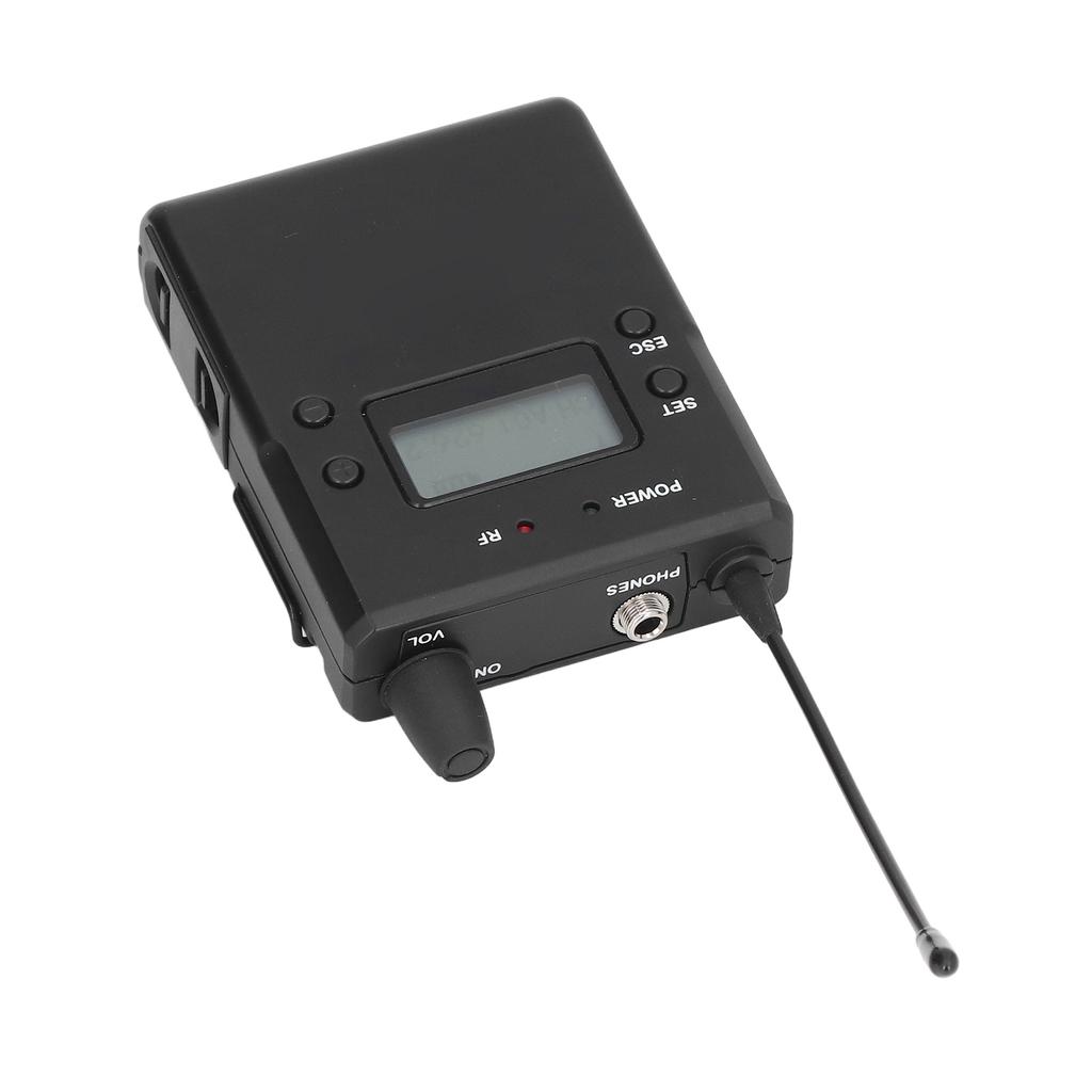 Wireless Ear Monitor 626 to 662MHz Stereo Bodypack Monitoring Receiver System for Band Stage Studio