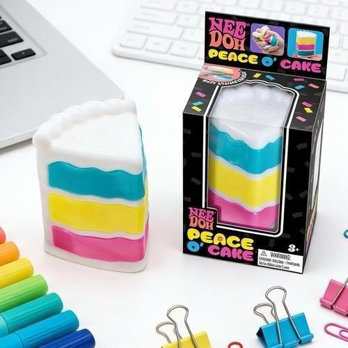 2027 Needoh Peace O' Cake Squishy Toy Nee Doh Rainbow Cake Stress Fidget Sensory Toy