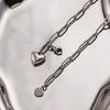 Embossed Flat Link O-Ring Heart Charm Bracelet, Fashionable & Versatile Hand Jewelry, 304 Stainless Steel