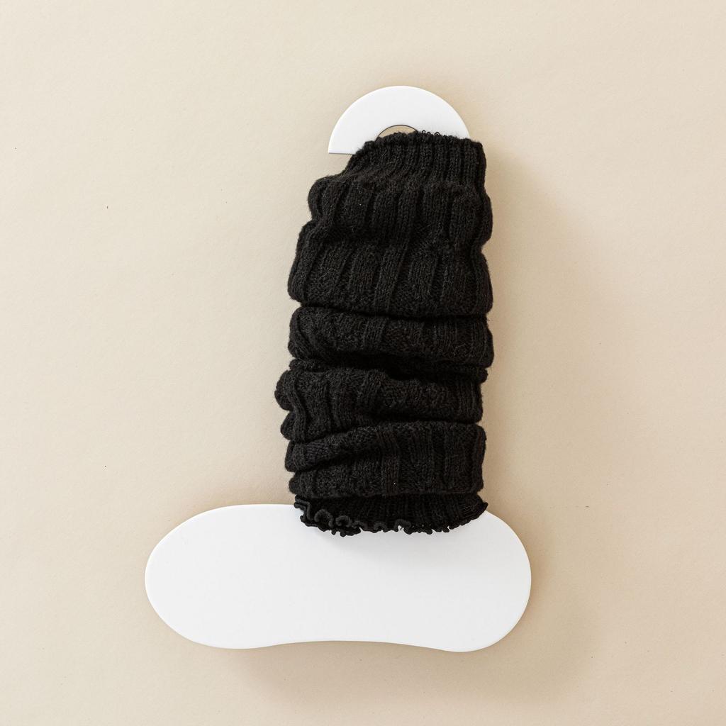 Lady Autumn and Winter Warm Solid Color Hemp Flower Wood Ear Calf Pile Stocking
