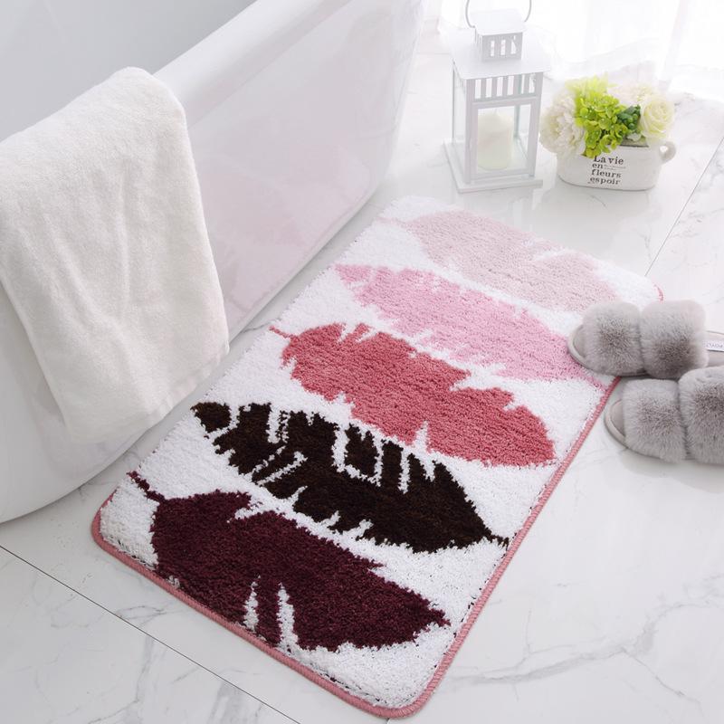 Inyahome Indoor Décor Area Rug for Kitchen Floor Bathroom Rugs Moroccan Vintage Soft and Absorbent Microfiber Bath Mat Non-Slip