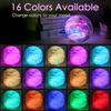 5.9 inch 16 Colors Moon Lamp Lava Lamp Night Lights for Kids Room Galaxy Mood Light 3D Moon Light with Wooden Stand Charging