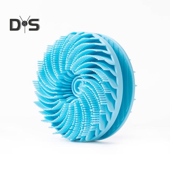 Silicone Shower Brush Scalp Massager Double-Sided Body Scrubber with Handle Hygienic 2-in-1 Body Scrub Bath Brush