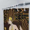 Vintage Art Deco Shower Curtain Luxury Golden Flapper Girl Print Bath Mat Cover Decorative Fabric Home Decoration Waterproof Was