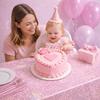 Pink Laser Disposale Tablecloth Happy Birthday Party Decorations Wedding Party Aluminum Foil Table Cover Baby Shower Supplies