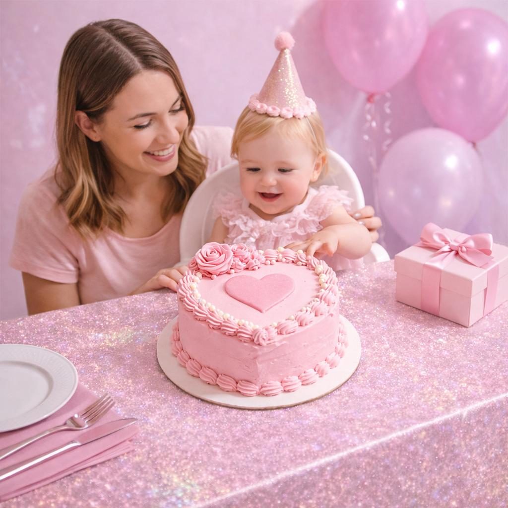 Pink Laser Disposale Tablecloth Happy Birthday Party Decorations Wedding Party Aluminum Foil Table Cover Baby Shower Supplies