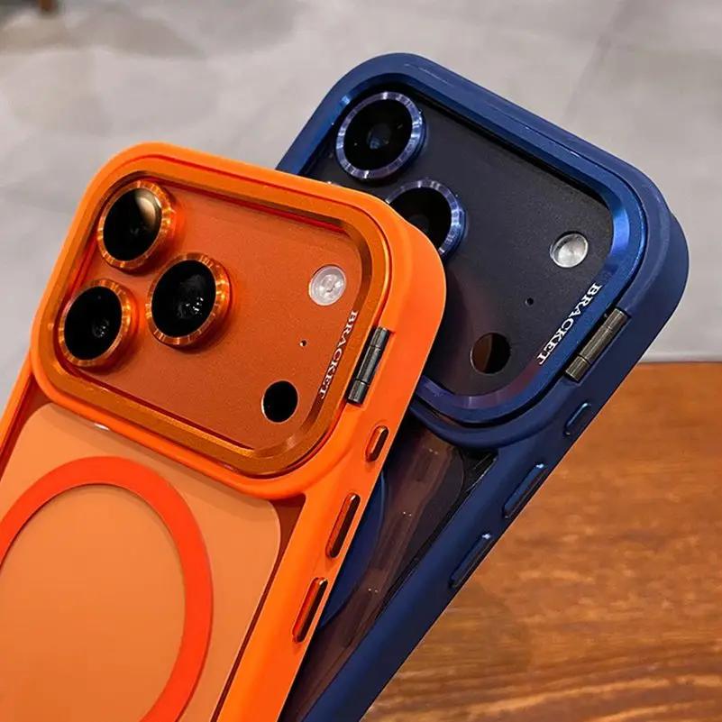 Nuevo Soporte de Cámara Para Funda Magsafe para iPhone 17 ProMax 17 Air 16 15 14 Plus 11 12 13 Pro Max Con Correa de Muñeca Cubierta de Película para Lente