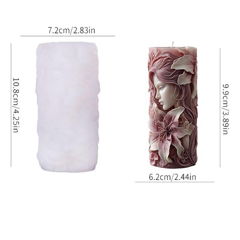 Desktop Decorative Mold Silicone Scented Candle Holder Mold Floral Candle Silicone Mold White For Tabletop Decoration Arts And