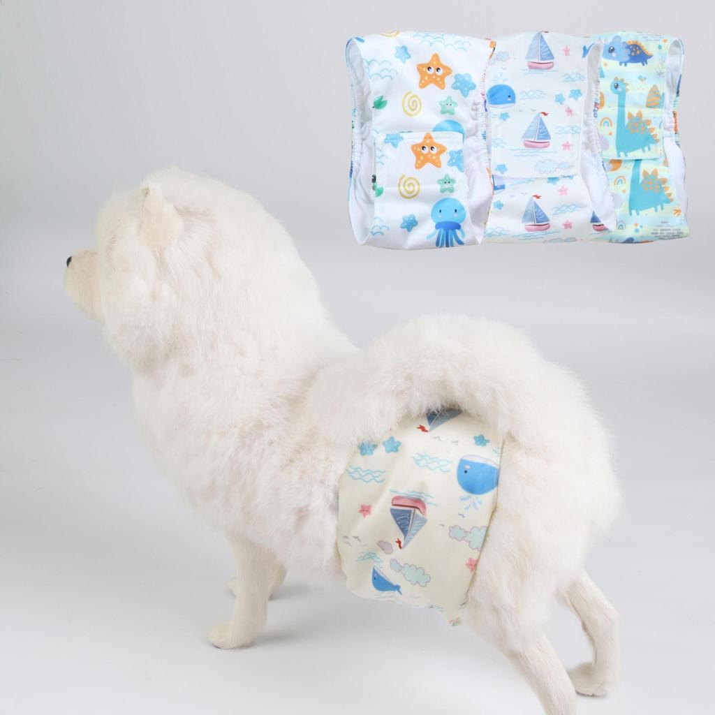 New Tropical Ocean Male Dog Diapers for Shiba Inu, Bichon, Teddy