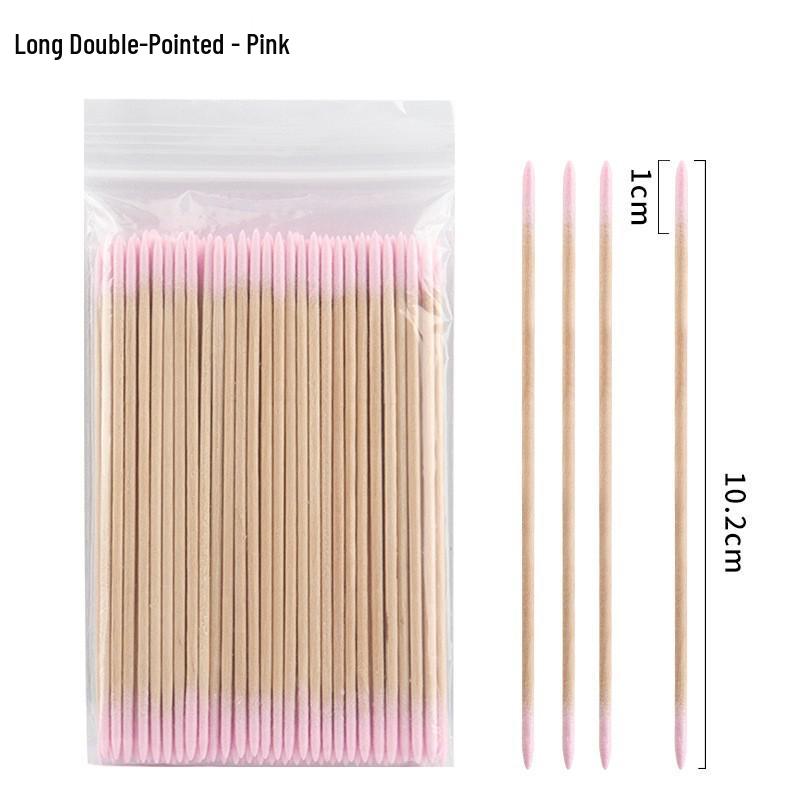 Pointed Wooden Cotton Swabs for Eyelash Grafting & Makeup Cleaning