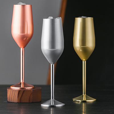 220 ml Edelstahl Kelche Rotwein Glas Saft Trinken Champagner Kelch Party Barware Küche Drinkware