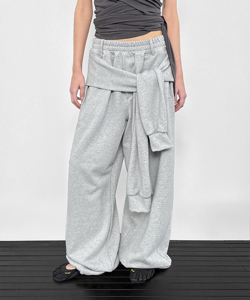 Saendeulig Tied Sweat Pants_Melange Gray