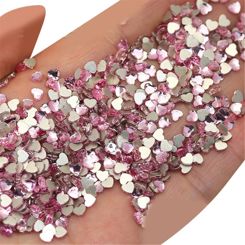 Nail Rhinestones Butterfly Crystal Gems Heart Nail Charms Flat Bottom Nail Gems Nail Art Charms DIY Nail Art Decorations 1