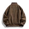 New Autumn Large Size Jacket Men's Lapel Leather Jacket Men's Corduroy Loose Harbor