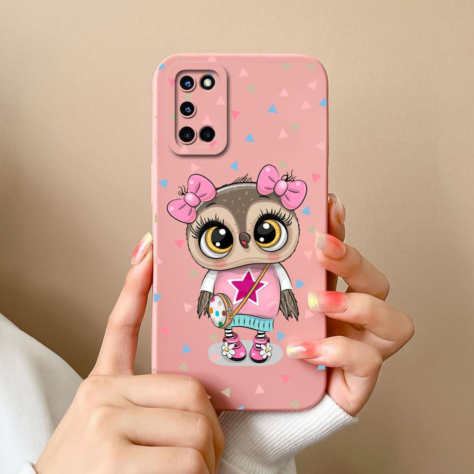For Oppo A52 A72 A92 Case Butterfly Heart Simple Back Cover Soft Liquid Silicone Funda Camera Protection Anti Drop Phone Housing