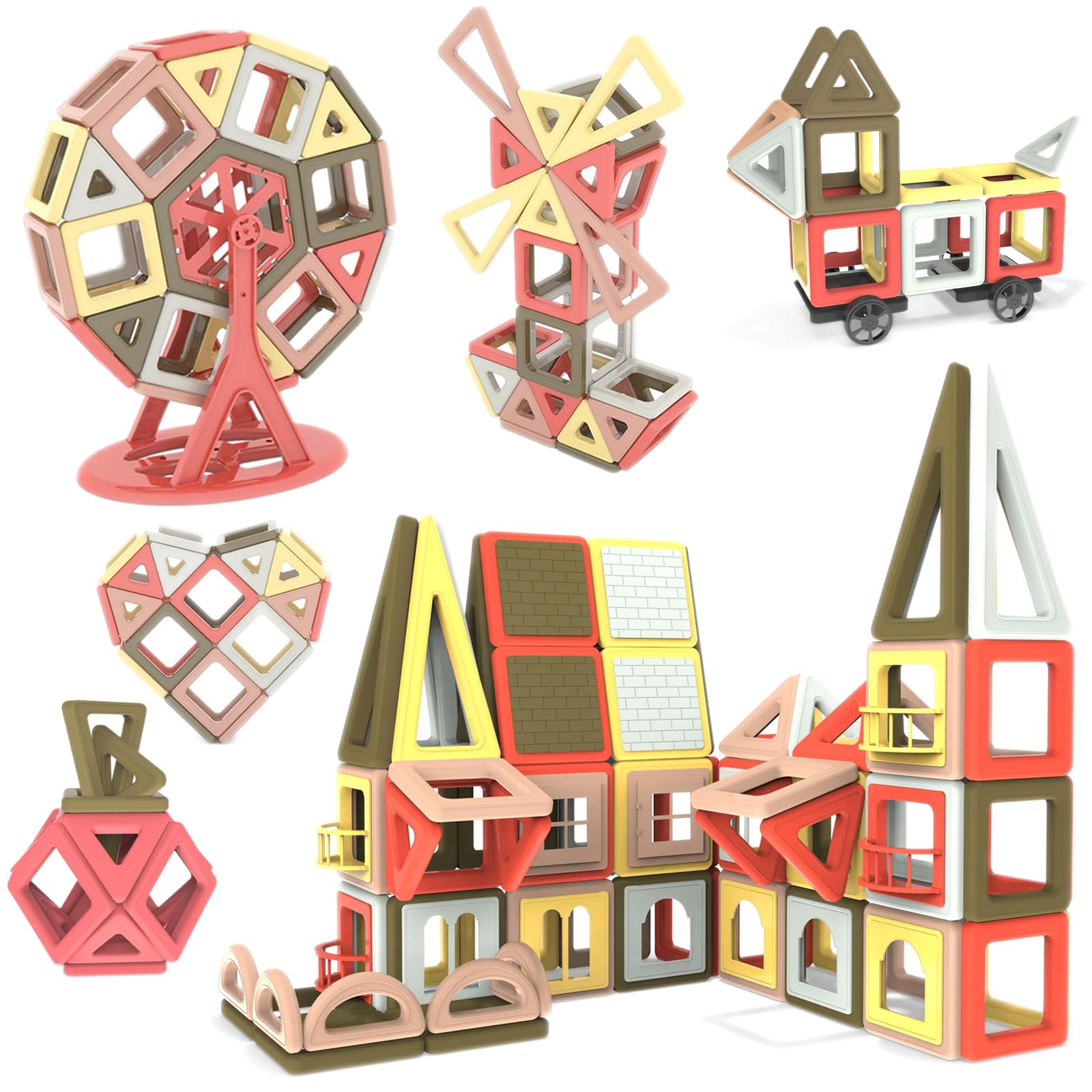 

VIXA Magnetic 144 Gift Magnetic Building Magnetic 3D Magnetic Building Educational Elementary School Boys and Christmas Easy to Includes Storage Bag