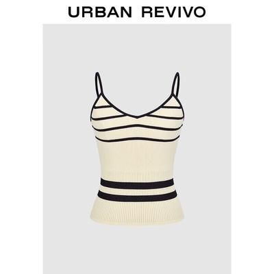 UR 2025 Women's Color-Block Knit Crop Tank Top