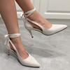 fashion Shoes Female 2024 Fashion Lace Up Women's High Heels High Quality Shallow Office and Career Sexy Pointed Toe Heels Women zapatos