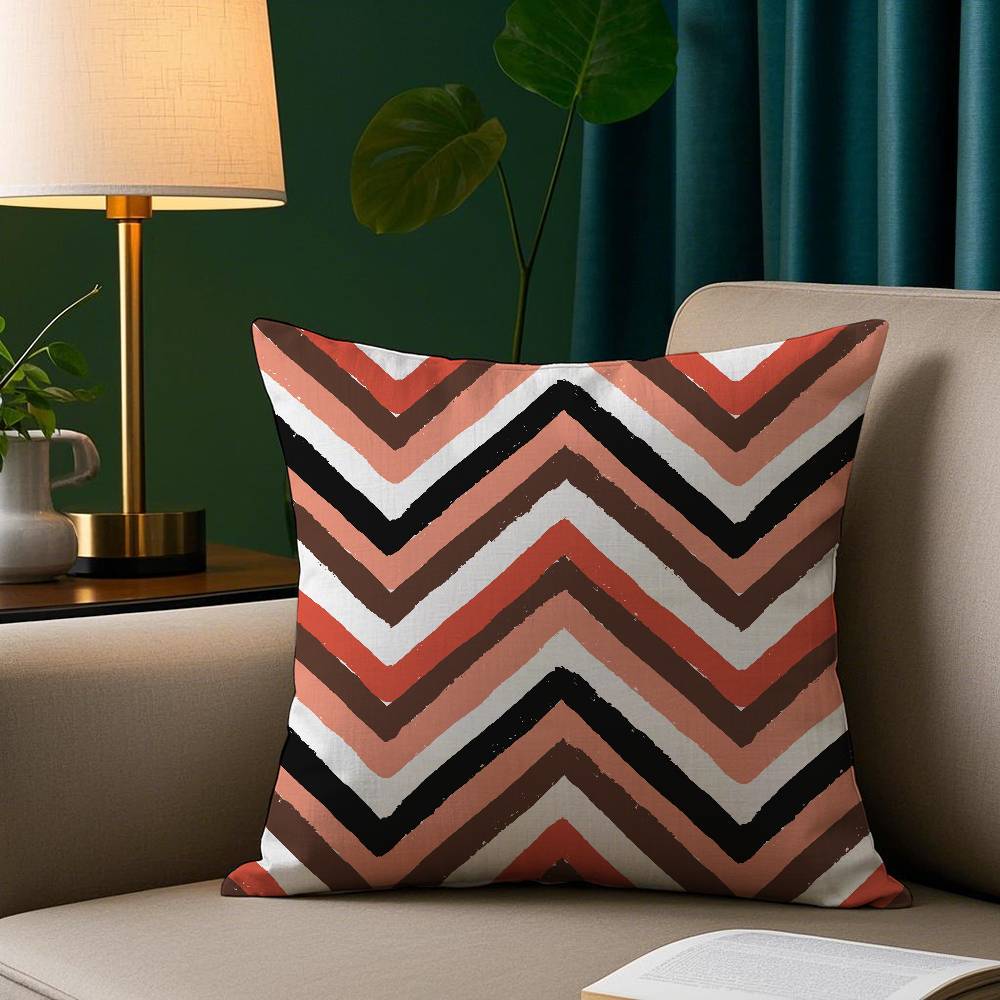 Abstract Pattern Pillow Case Plush Fabric Soft Pillowcase Double Sided Print Sofa Cushion Cover Throw