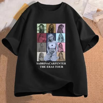 Merch Tshirt Short Sleeve Streetwear Womans Clothing Vintage Sabrina Carpenter Eras Tour T Shirt Pop Music