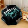 Nirvana Print 8?Ribs Automatic Umbrella Wind Resistant Lightweight Folding Umbrella For Outdoor Travel