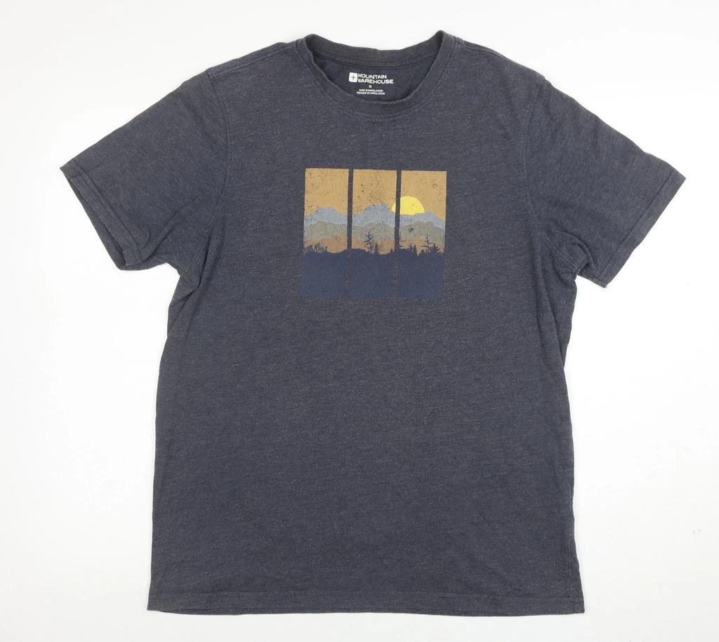 Mountain Warehouse Men's Grey Graphic Outdoor T-Shirt M