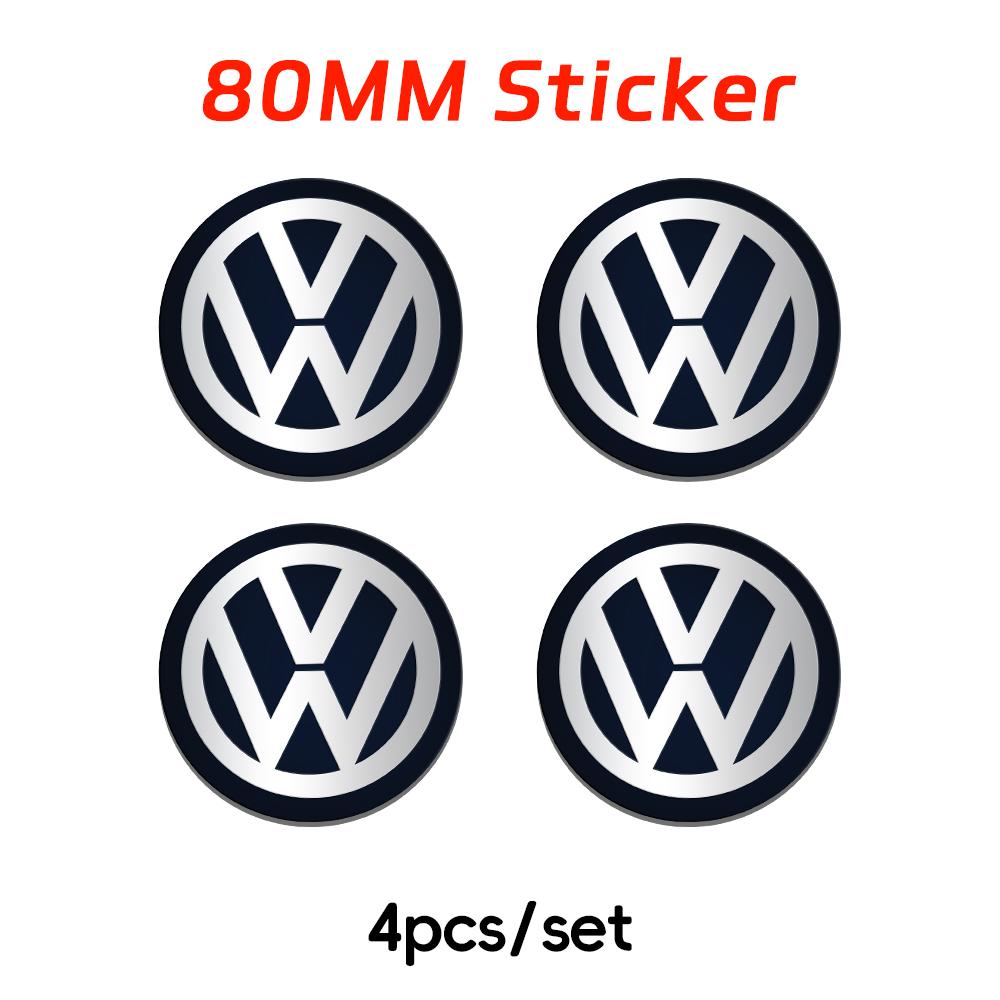 Pour VW Volkswagen Jetta MK5 Golf 4 pièces Pour Volkswagen VW 70mm 80mm 90mm 100mm 120mm Emblème de Voiture Cache-Moyeux Badge Autocollant