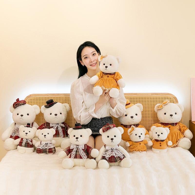 Adorable Plush Bear Doll Cute Cartoon Wedding Couple Gift For Birthdays And Celebrations 22cm 35cm 45cm Sizes Available