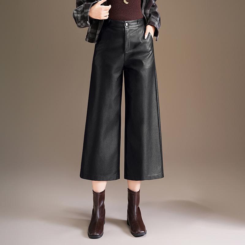 

Women s Wide-Leg Leather Pants – New Winter 2025 Arrival. Versatile, Loose-Fit, High-Quality Drape, Casual and Fashionable Straight-Leg Design. 2XL