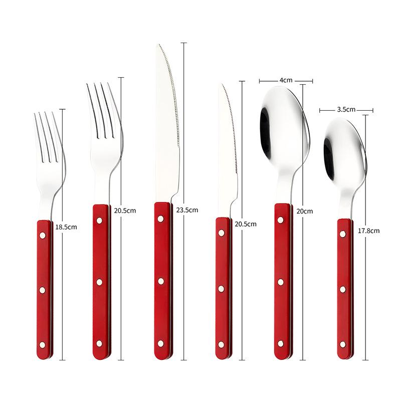 304 Stainless Steel Tableware 4 Pcs Set, Household Knife Fork Dessert Spoon, Restaurant Cutlery Sets with Stylish Designs