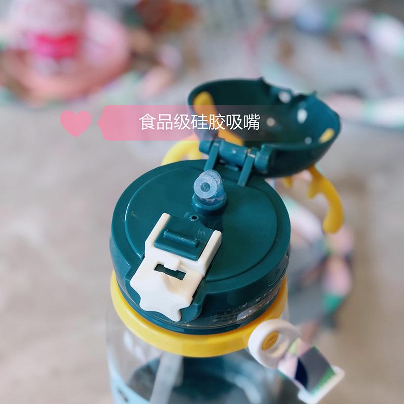 Water Bottle Cartoon Antlers Water Cup Children's Portable Outdoor Sports Kettle High Value Plastic Cup