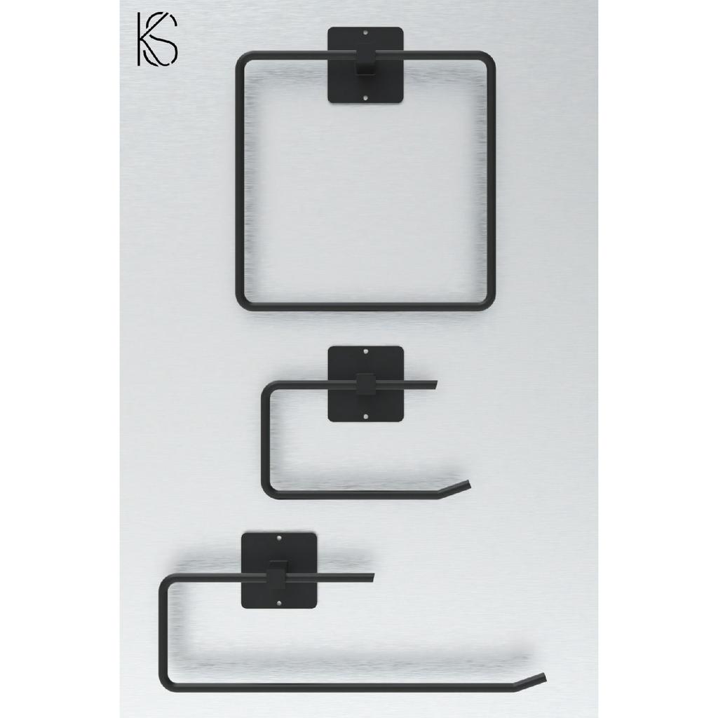 Black Square Towel Holder Roll Towel Holder Wc Napkin Holder Set Of 3
