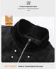 Men's Plus Size Fleece Lined Leather Baseball Jacket
