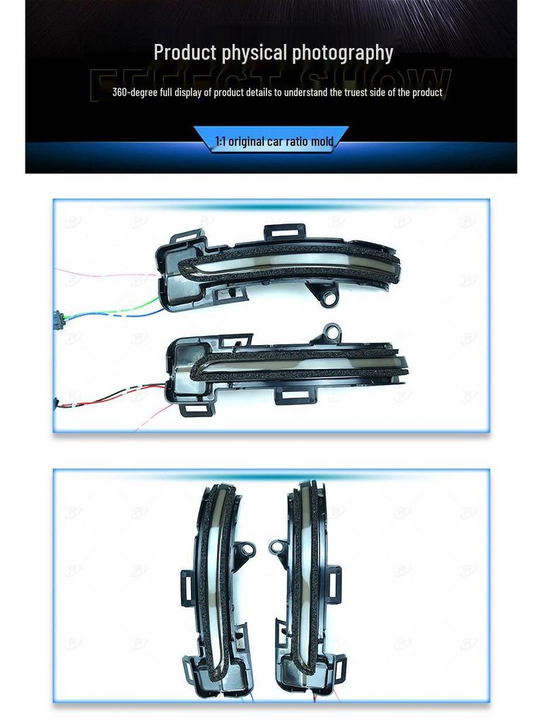 MG Pilot Rearview Mirror Sequential Turn Signal with Dynamic DRL Blue Touch Modification