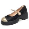 Autumn Shallow Mouth Mary Jane Shoes Soft Sole Thick Heel Retro Commuting All-match Round Head Women's Fashion Shoes