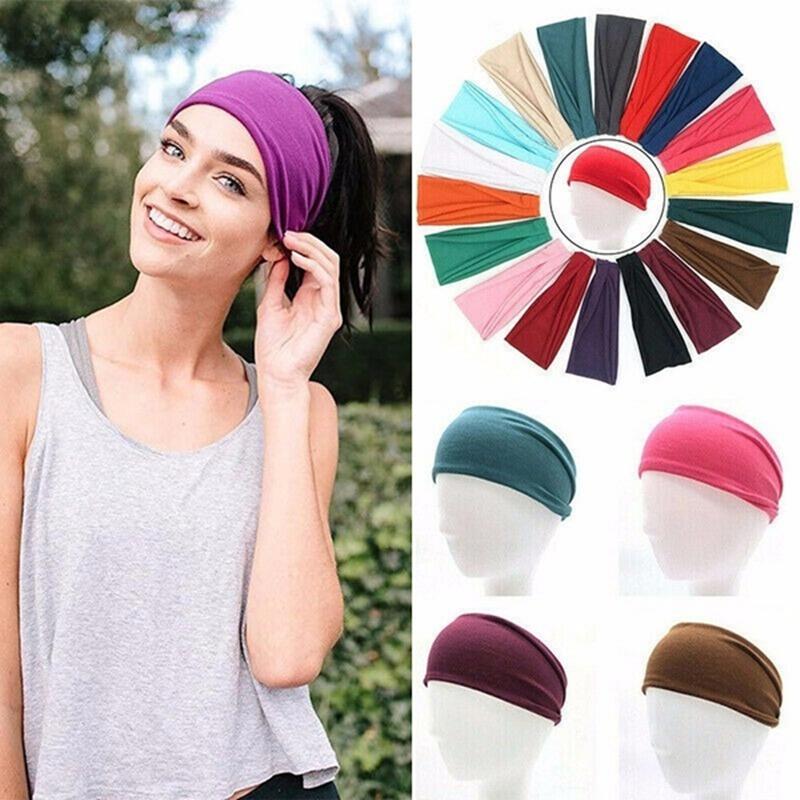 Women Headband Solid Twist Cotton Wide Turban Knotted Headwrap Girls Hairband Fashion Hair Accessories