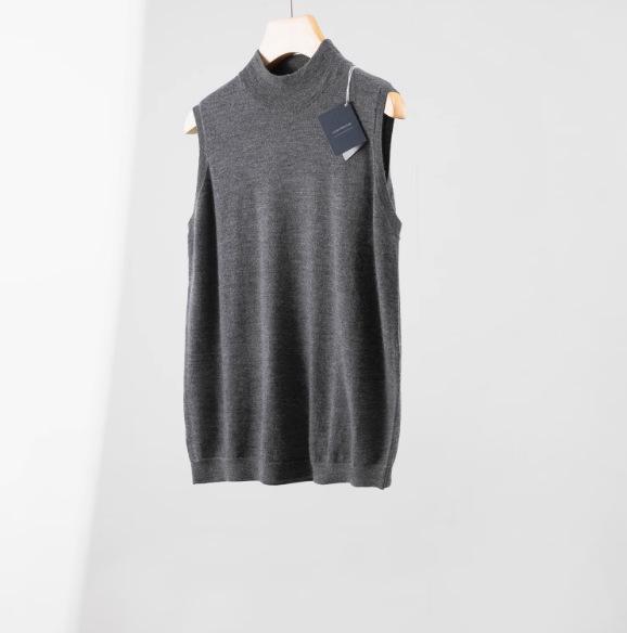 

Yangzi Combed Wool Half-High Neck Women s Sleeveless Vest S темно-серого