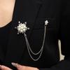 Light Luxury Fringed Temperament Brooch Snowflake Pearl Chain High-End Suit Brooch Simple Luxury Brooch