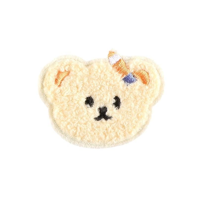 Original embroidery label cloth label towel embroidery bear head embroidery sticker clothing accessories DIY adhesive-backed patch cloth sticker