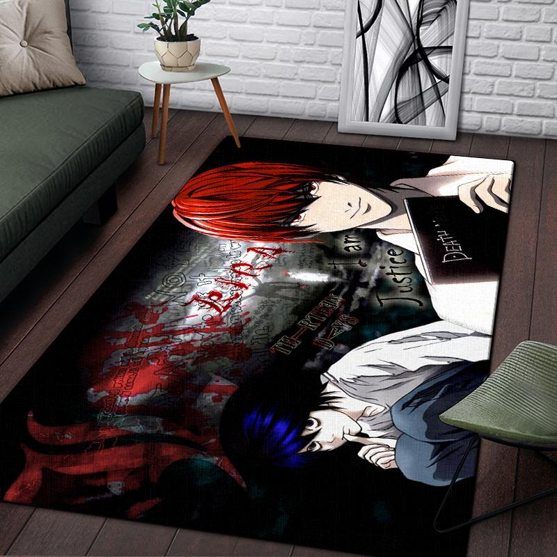 Death Note Comic Printed Carpet for Living Room Rugs Camping Stranger Things Picnic Mats Anti-Slip E-sports Rug Yoga Mat Gifts
