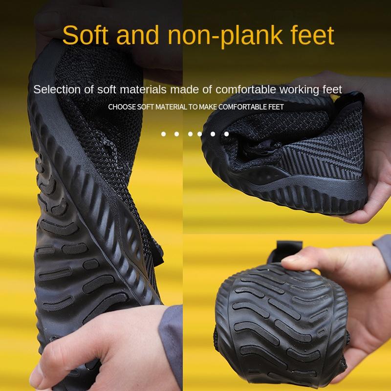 Labor Shoes Men, Wear-resistant and Tie-resistant Lightweight Steel Bag Head, Smash-proof and Stab-proof Soft Sole, Safety Work Shoes